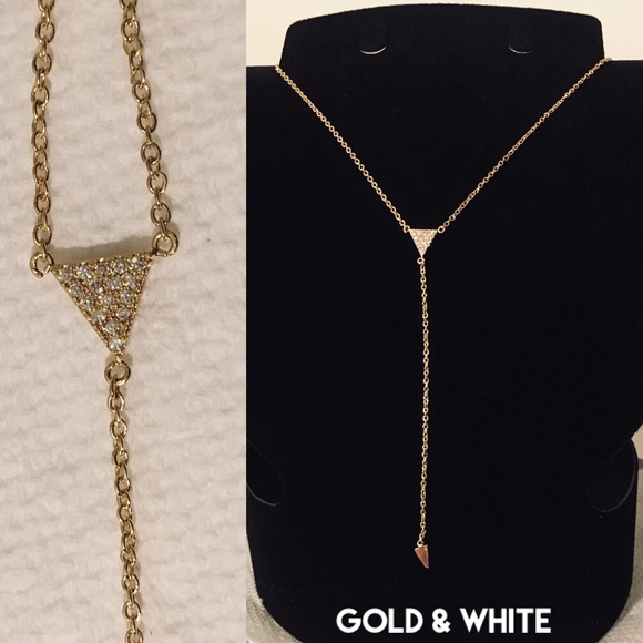 14th & Union Paved Tiny Triangle Lariat Necklace - Picture 4 of 5